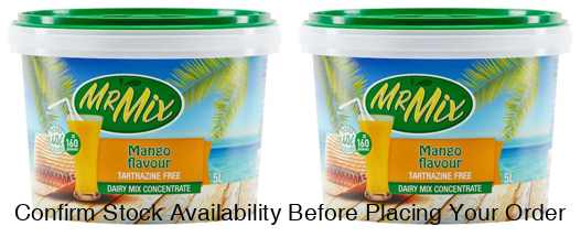 2 X 5L MR MIX DAIRY BLEND MANGO BUCKET 1 + 7 (Sold 2 X 5L Buckets) Mr Mix Mango 5L Bucket