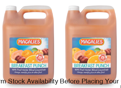 2 x MAGALIES 5 liter Breakfast Punch 40% (Sold 2x 5L Per Case) Magalies Nectar Juice