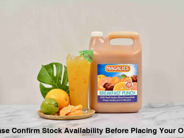 2 x MAGALIES 5 liter Breakfast Punch 40% (Sold 2x 5L Per Case) Magalies Nectar Juice