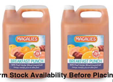 2 x MAGALIES 5 liter Breakfast Punch 40% (Sold 2x 5L Per Case) Magalies Nectar Juice