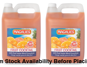 2 x MAGALIES 5 liter Fruit Cocktail 40% (Sold 2x 5L Per Case) Magalies Nectar Juice