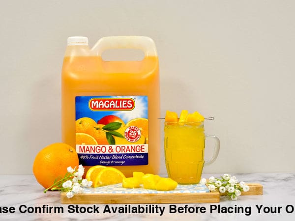 2 x MAGALIES 5 liter Mango/Orange 40% (Sold 2x 5L Per Case) Magalies Nectar Juice