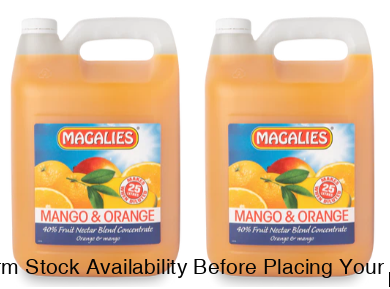 2 x MAGALIES 5 liter Mango/Orange 40% (Sold 2x 5L Per Case) Magalies Nectar Juice