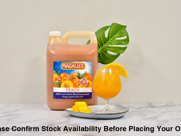 2 x MAGALIES 5 liter Peach 48% (Sold 2x 5L Per Case) Magalies Nectar Juice