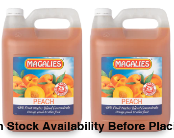 2 x MAGALIES 5 liter Peach 48% (Sold 2x 5L Per Case) Magalies Nectar Juice