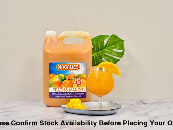 2 x MAGALIES 5 liter Peach Mango 40% (Sold 2x 5L Per Case) Magalies Nectar Juice