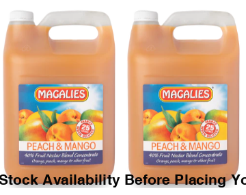 2 x MAGALIES 5 liter Peach Mango 40% (Sold 2x 5L Per Case) Magalies Nectar Juice