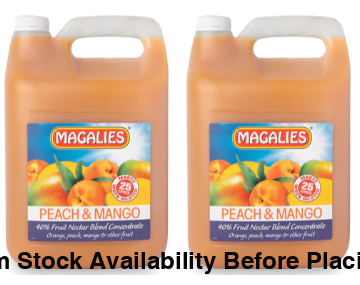 2 x MAGALIES 5 liter Peach Mango 40% (Sold 2x 5L Per Case) Magalies Nectar Juice