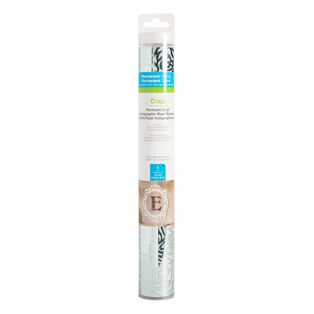 2006955 - Cricut Premium Vinyl Holo Rose Bubbles 30.5x120cm (Silver Whispering Blue)