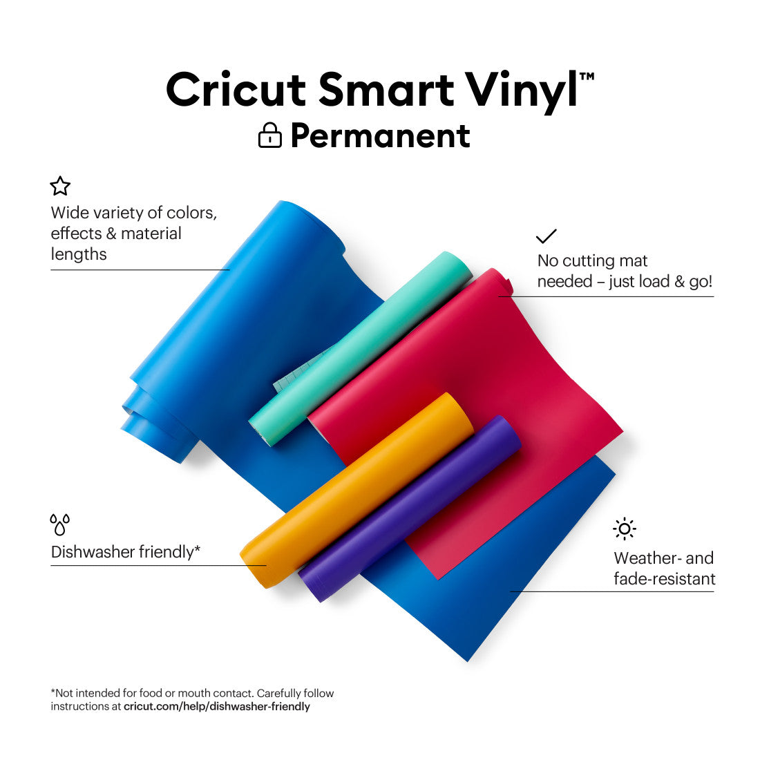 2008663 - Cricut Smart Vinyl Permanent 33x640Cm 1 Sheet (White)