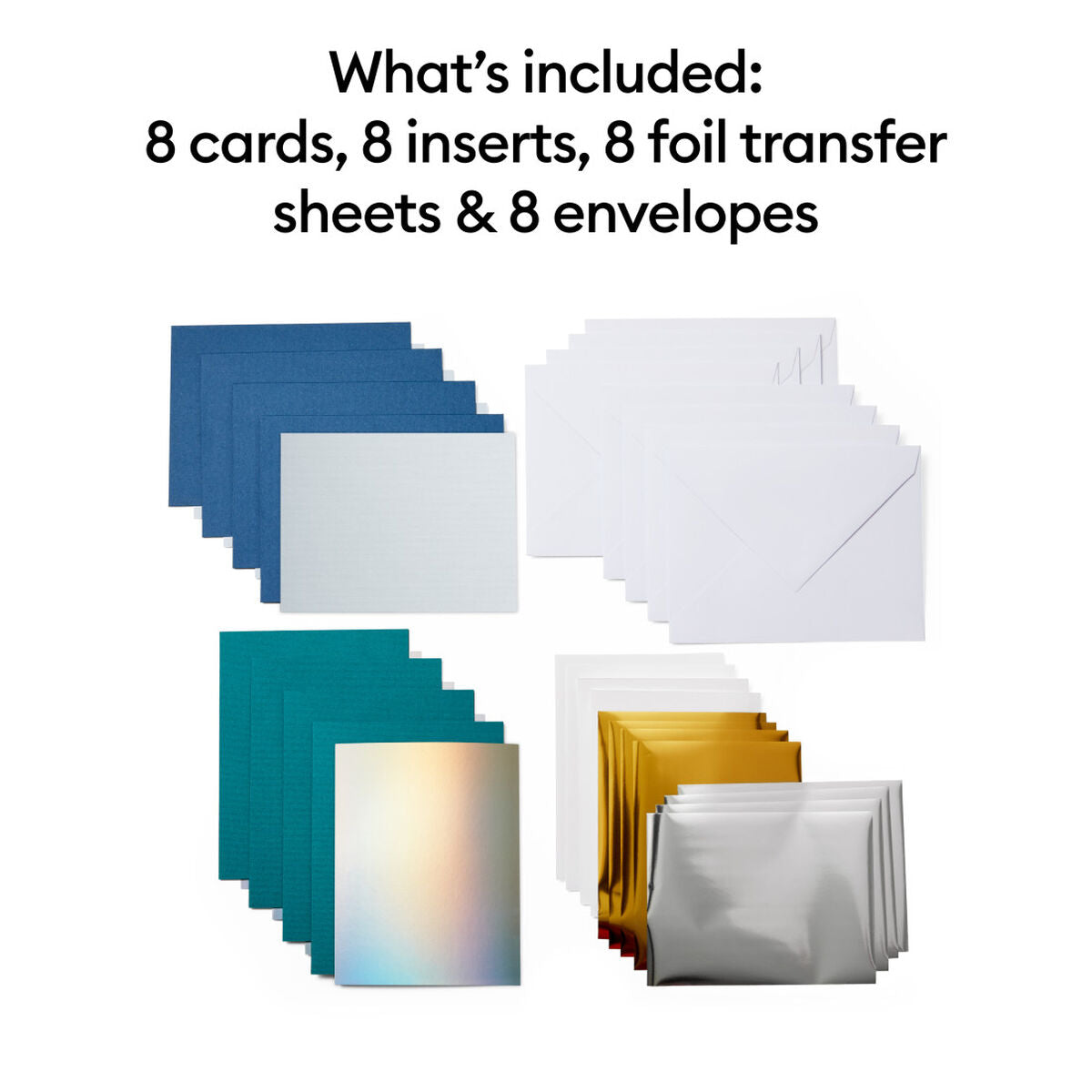 2009210 - Cricut Insert Cards Foil Blue Lagoon R30 11.4x15.9cm 8-Pack