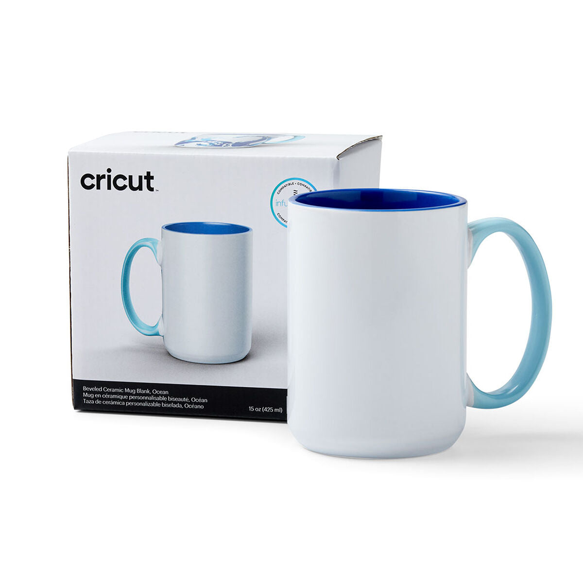 2009394 - Cricut Beveled Ceramic Mug Blank 1pc 425 ml Ocean