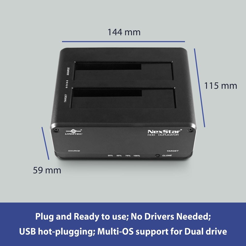 NexStar JX; USB 3.2 Gen1; Dual Bay Dock for SATA Drive with Clone Function
