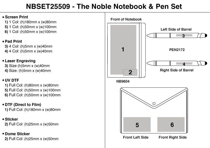 The Noble Notebook & Pen Set - branding