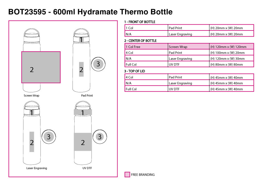 600ml Hydramate Thermo Bottle