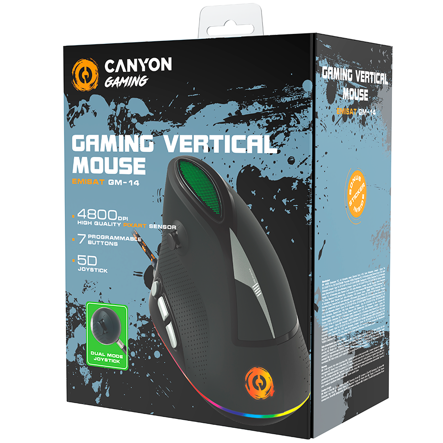 CANYON mouse Emistat GM-14 Vertical 7buttons Wired Black