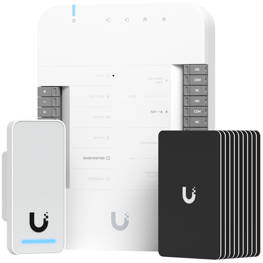Ubiquiti quick start for Access with all you need for one door with one reader, Door Hub, G2 Reader, 10 x Access Cards