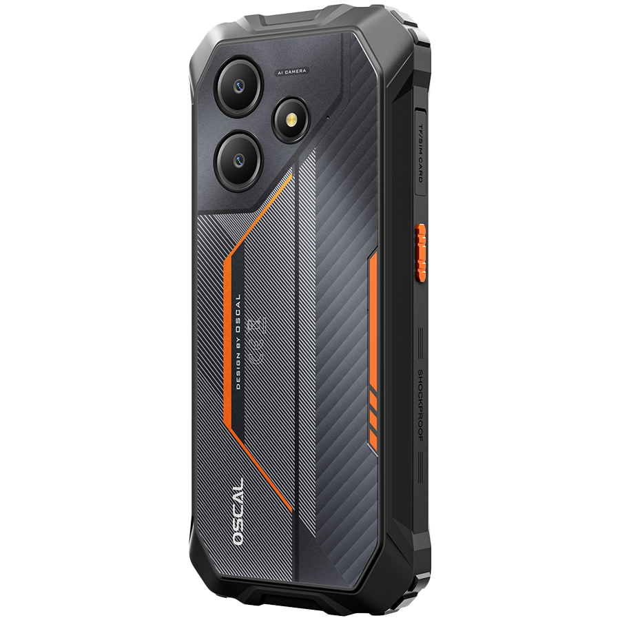 OSCAL Rugged smarthone Marine 2 LTE 6.56-inch HD 720x1612 90Hz Octa-core T615 up to 1.8 GHz RAM 4GB ROM 64GB Cam Rear 16MP Front 8MP 4G LTE WiFi BT Battery 11000mAh GPS+GLONASS+Beidou+Galileo & IP68/IP69K/MIL-STD-810H Android 15 Orange