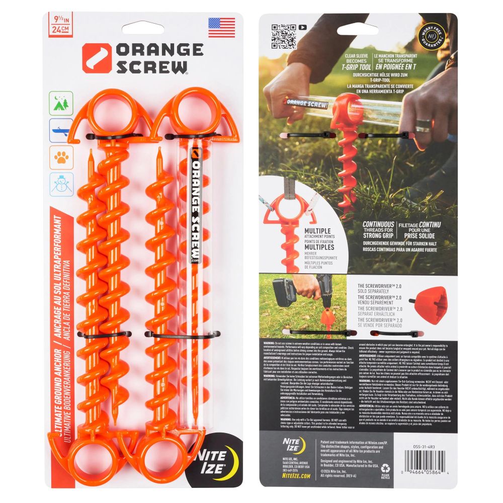 Nite Ize Orange Screw Small 4 Pack