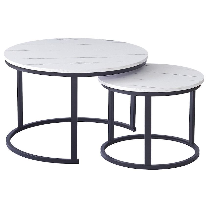 Everfurn Indus Nesting Coffee Table - White (2 Piece)