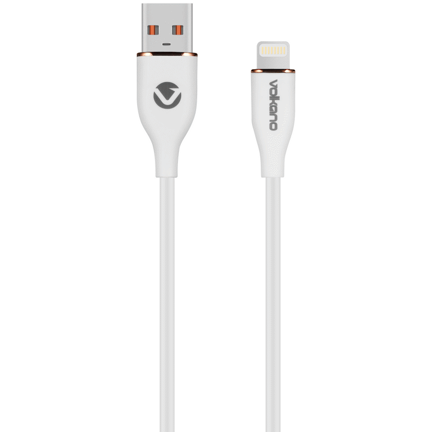 Volkano Flexi Series USB to MFI Lightning 1.5m 5v 2.4a 12w - White