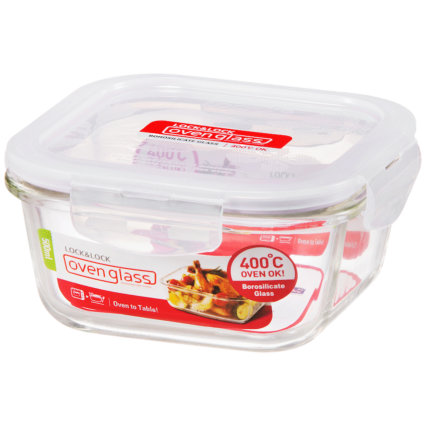 LocknLock Euro Glass container sq. 500ml ( Order in Qty of 6)