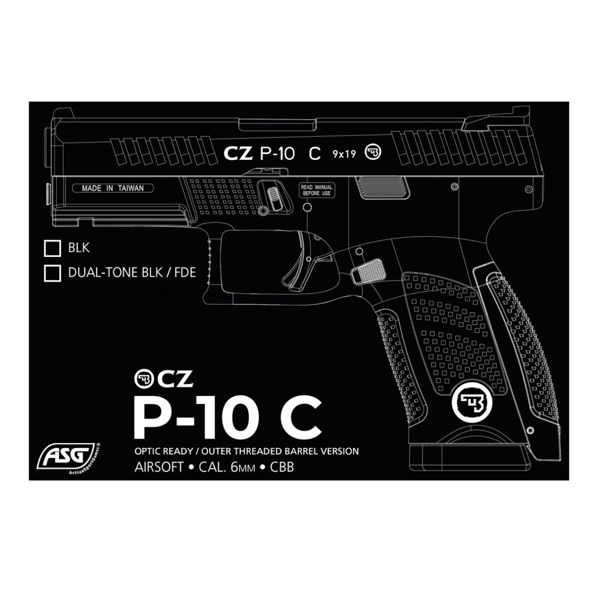 ASG Pistol CBB P-10C OR-OT CO2 BLK - 19593