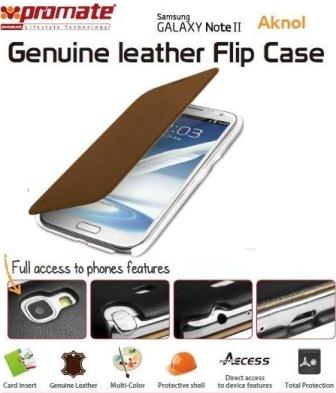 Promate Brown Aknol Elegant Book Style Leather Case