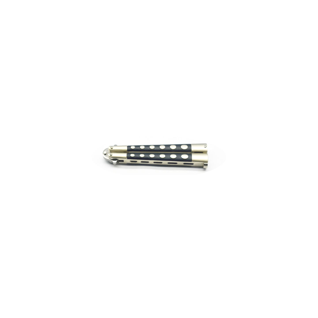 Butterfly Knife Silver/Black Handle - 7126P