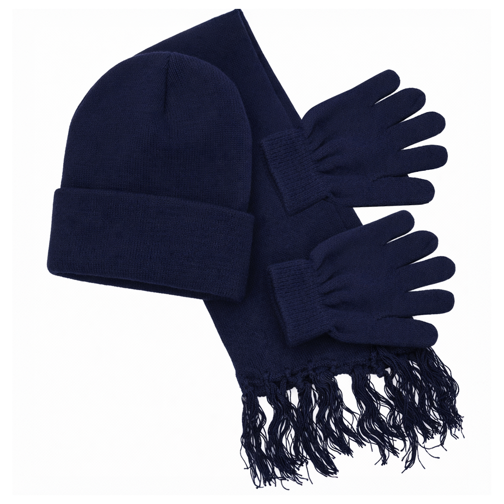 Kiddies 3 Piece Winter Warmth Set - Navy