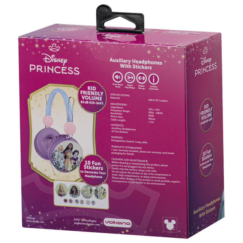 Disney Princess Auxiliary Headphone with Stickers - Guards On Duty Shop & Security Guards