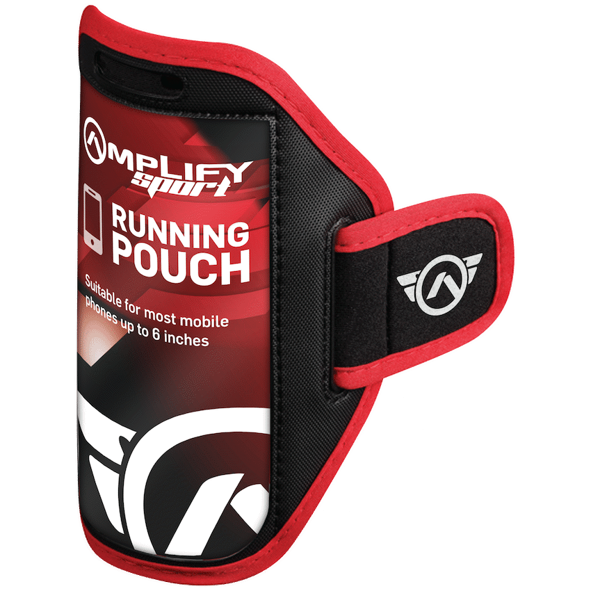 Amplify Sport Rapid Series Earbuds with Pouch - Black/Red
