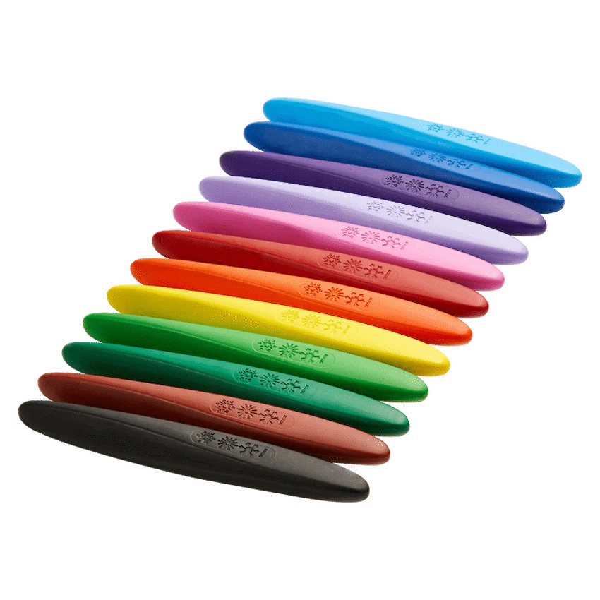 Frozen 12 Plastic Crayons Twin tip Triangular Multi