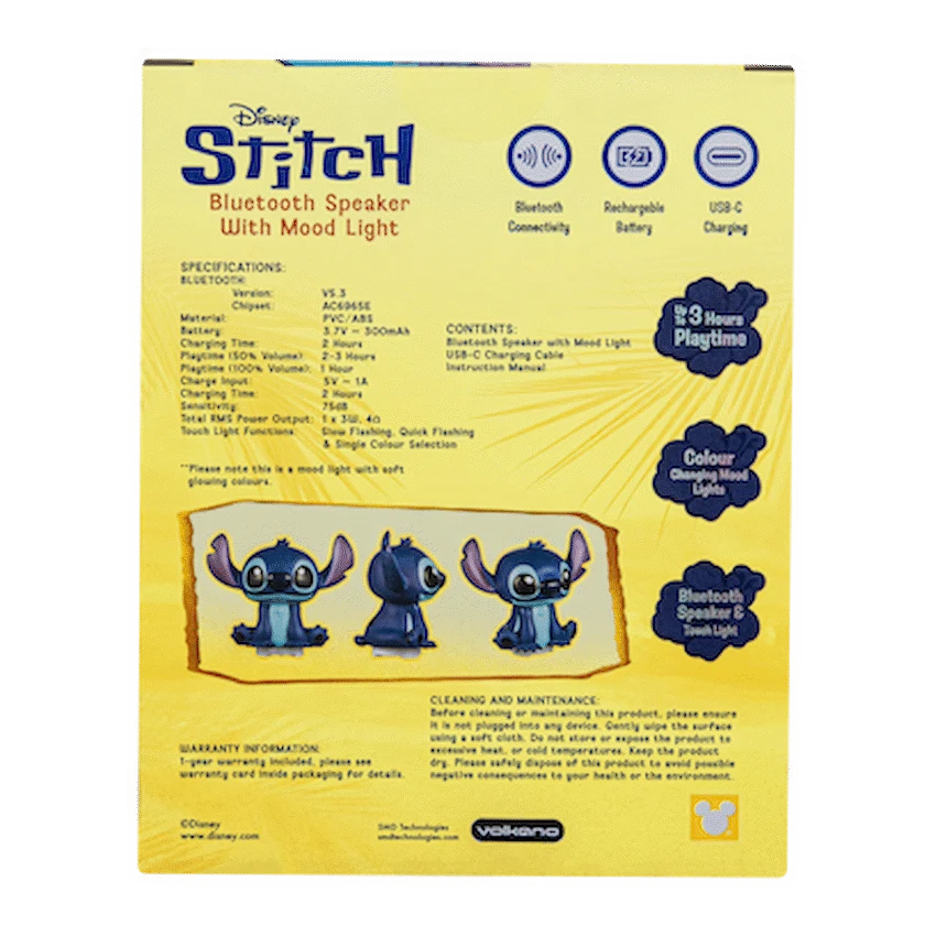 Disney Stitch Bluetooth Speaker with Mood Light - Guards On Duty Shop & Security Guards