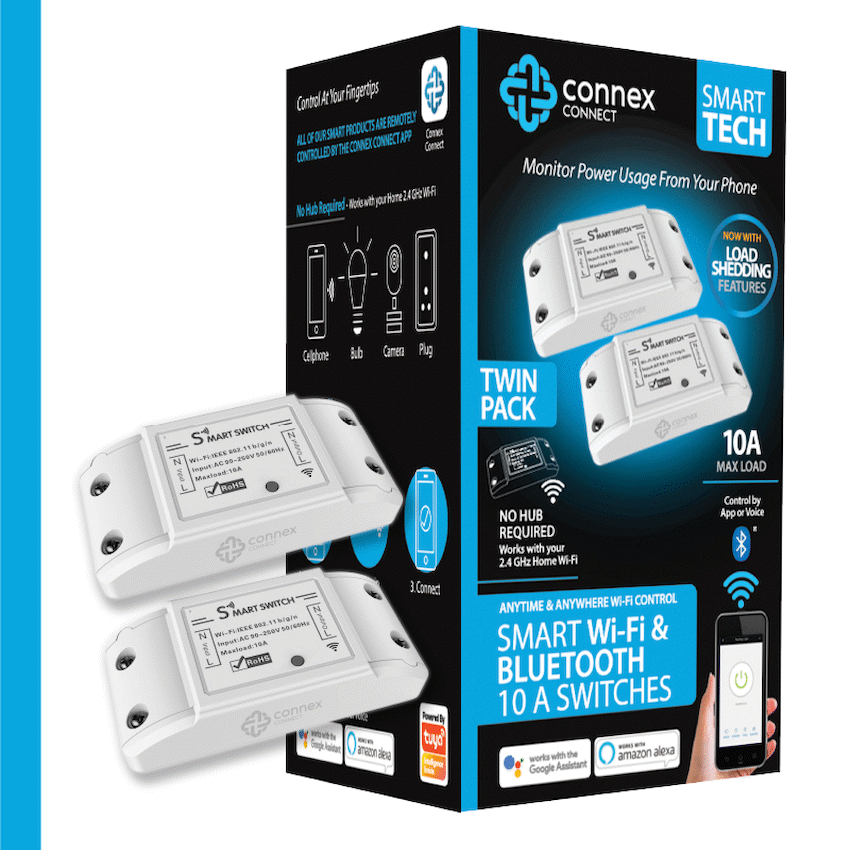 Smart Wi-Fi Switch 10a Twin Pack