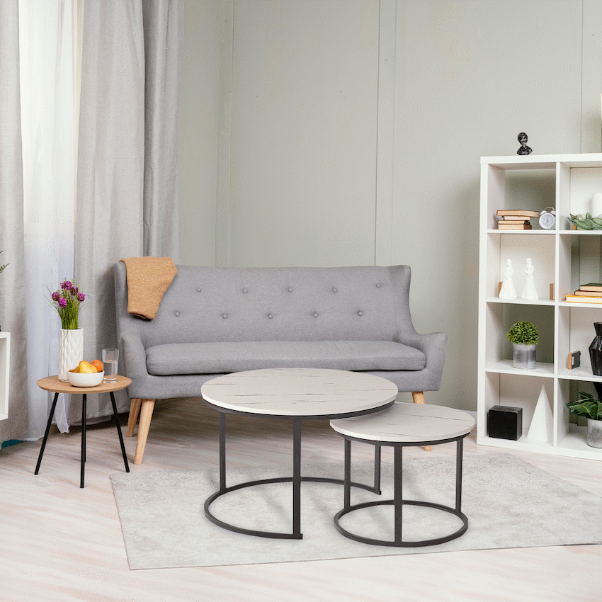 Everfurn Indus Nesting Coffee Table - White (2 Piece)