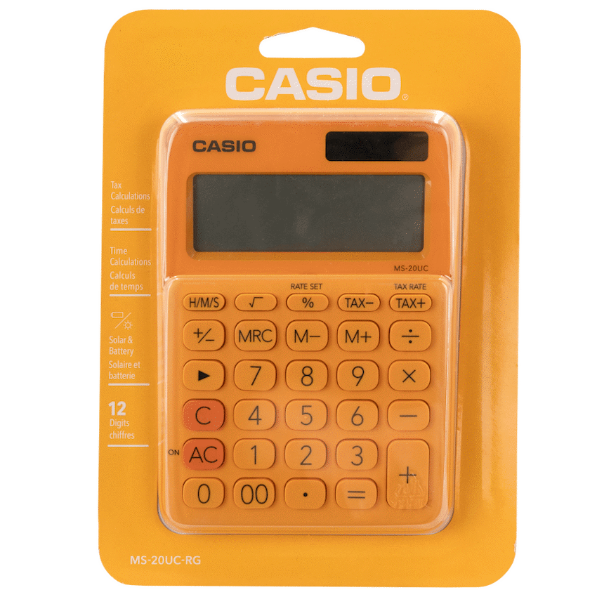 Casio MS-20UC - Desktop Calculator 12-Digit - Orange