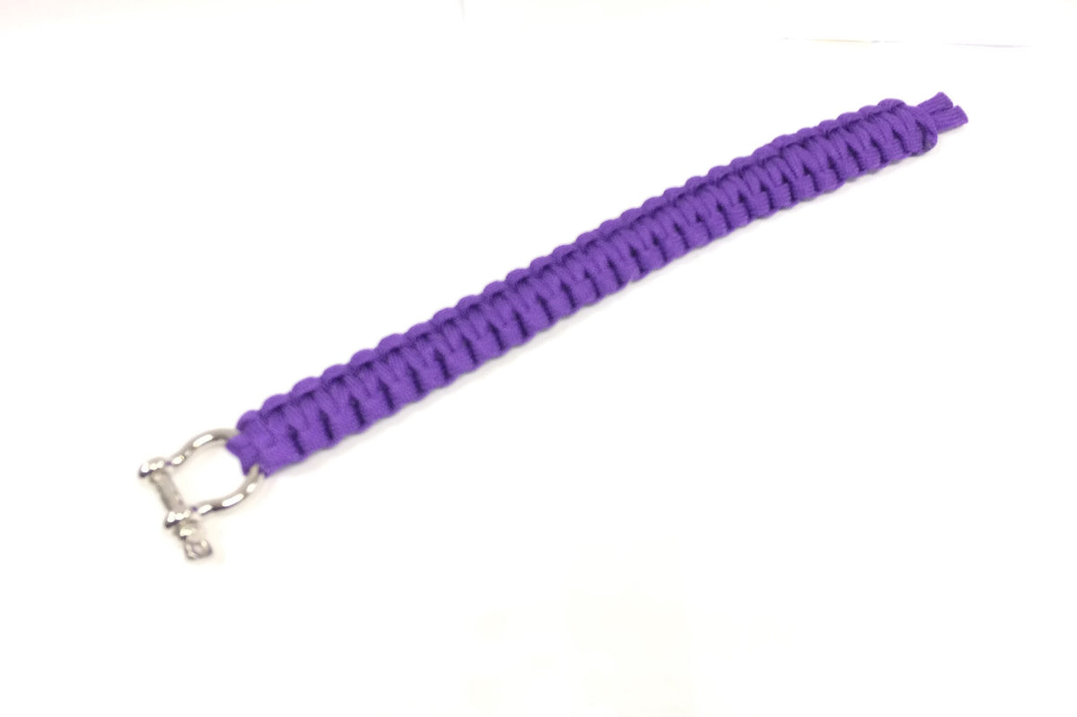 Hand Bracelet Paracord 25cm Metal Lock - Purple