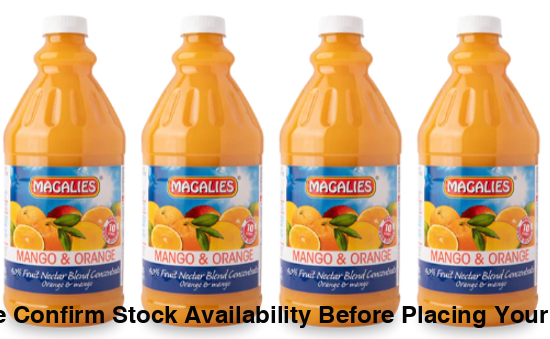 4 x MAGALIES 2 liter Mango & Orange 40% Concentrate (Sold 4 X 2L Per Case) Magalies Nectar Juice