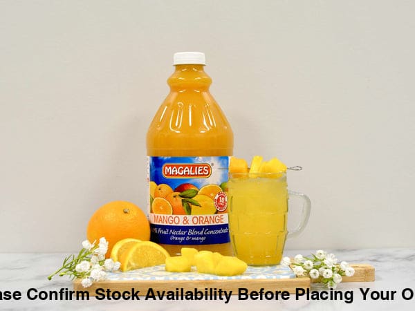 4 x MAGALIES 2 liter Mango & Orange 40% Concentrate (Sold 4 X 2L Per Case) Magalies Nectar Juice