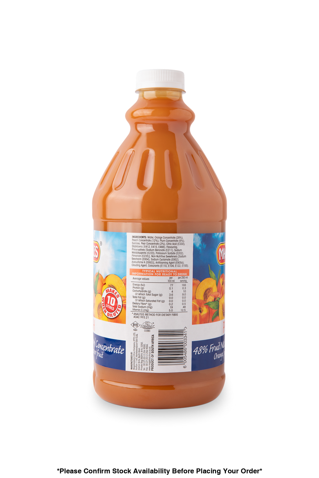 4 x MAGALIES 2 liter Peach 48% Concentrate (Sold 4 X 2L Per Case) Magalies Nectar Juice