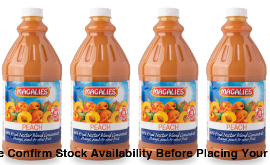 4 x MAGALIES 2 liter Peach 48% Concentrate (Sold 4 X 2L Per Case) Magalies Nectar Juice