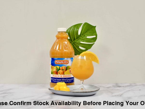 4 x MAGALIES 2 liter Peach & Mango 40% Concentrate (Sold 4 X 2L Per Case) Magalies Nectar Juice