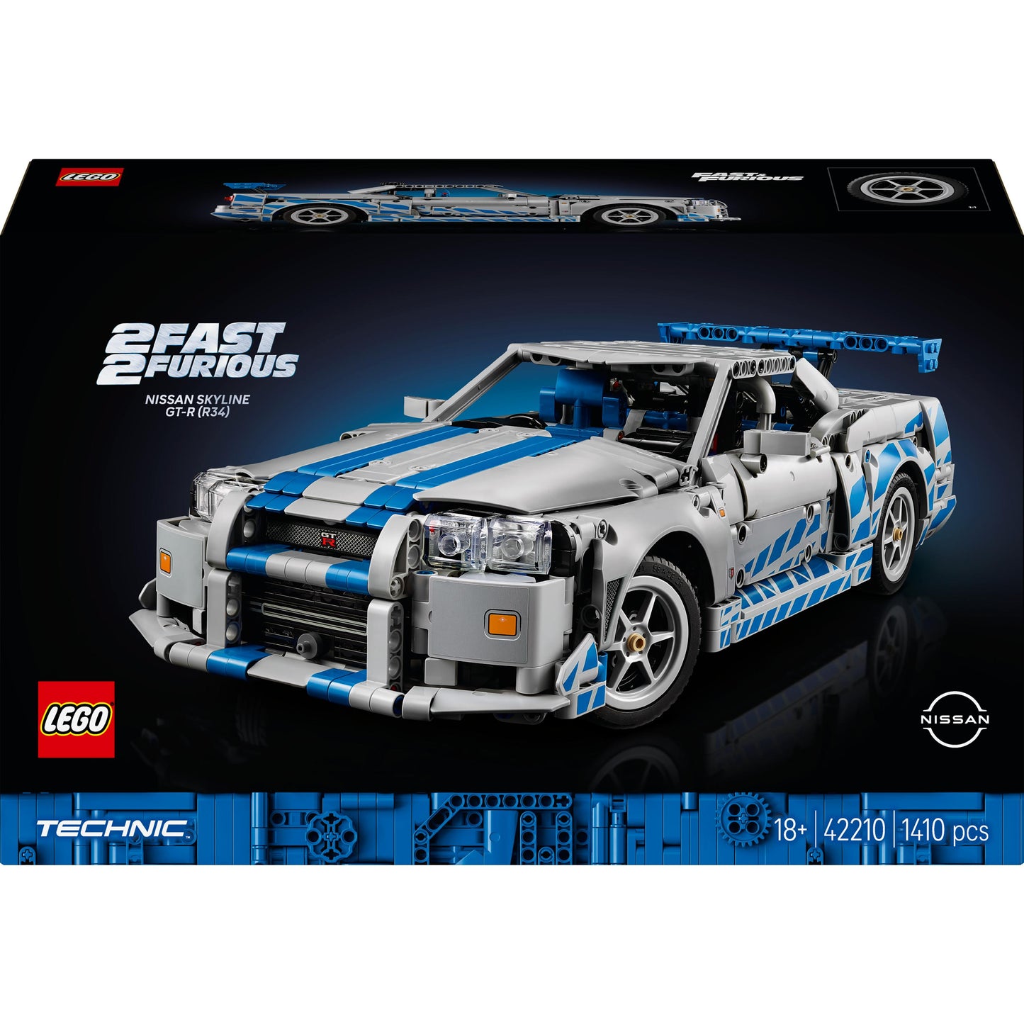LEGO 2 Fast 2 Furious Nissan Skyline GT-R (R34) Car — Set 42210