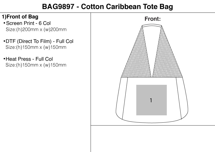 Cotton Caribbean Tote Bag - branding