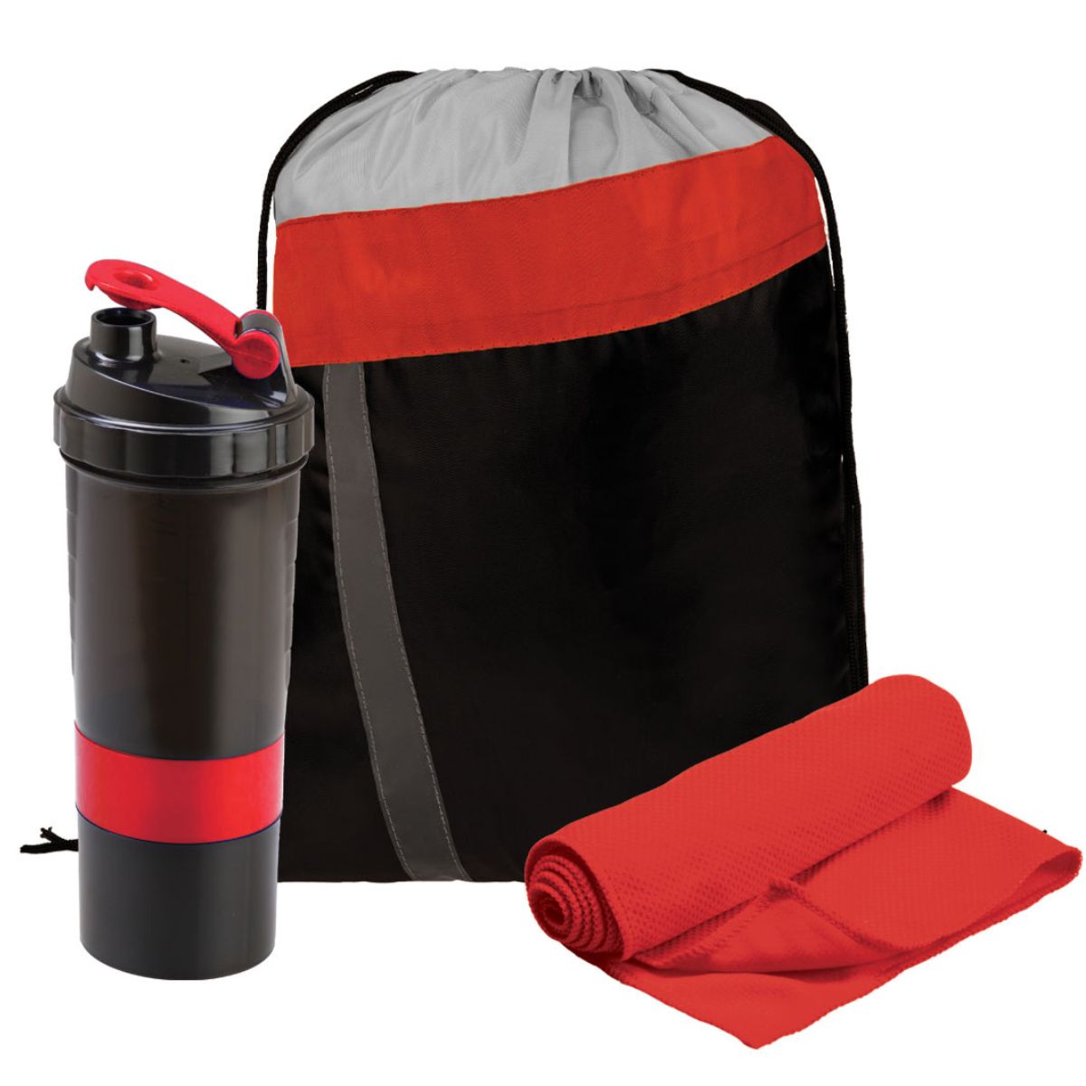 3 Piece Essential Workout Gift Set - Red