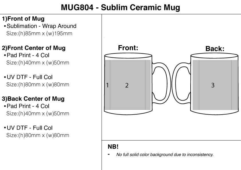 330ml Sublim Ceramic Mug