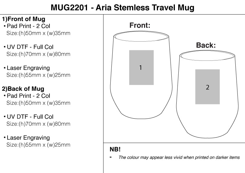 350ml Aria Stemless Travel Mug