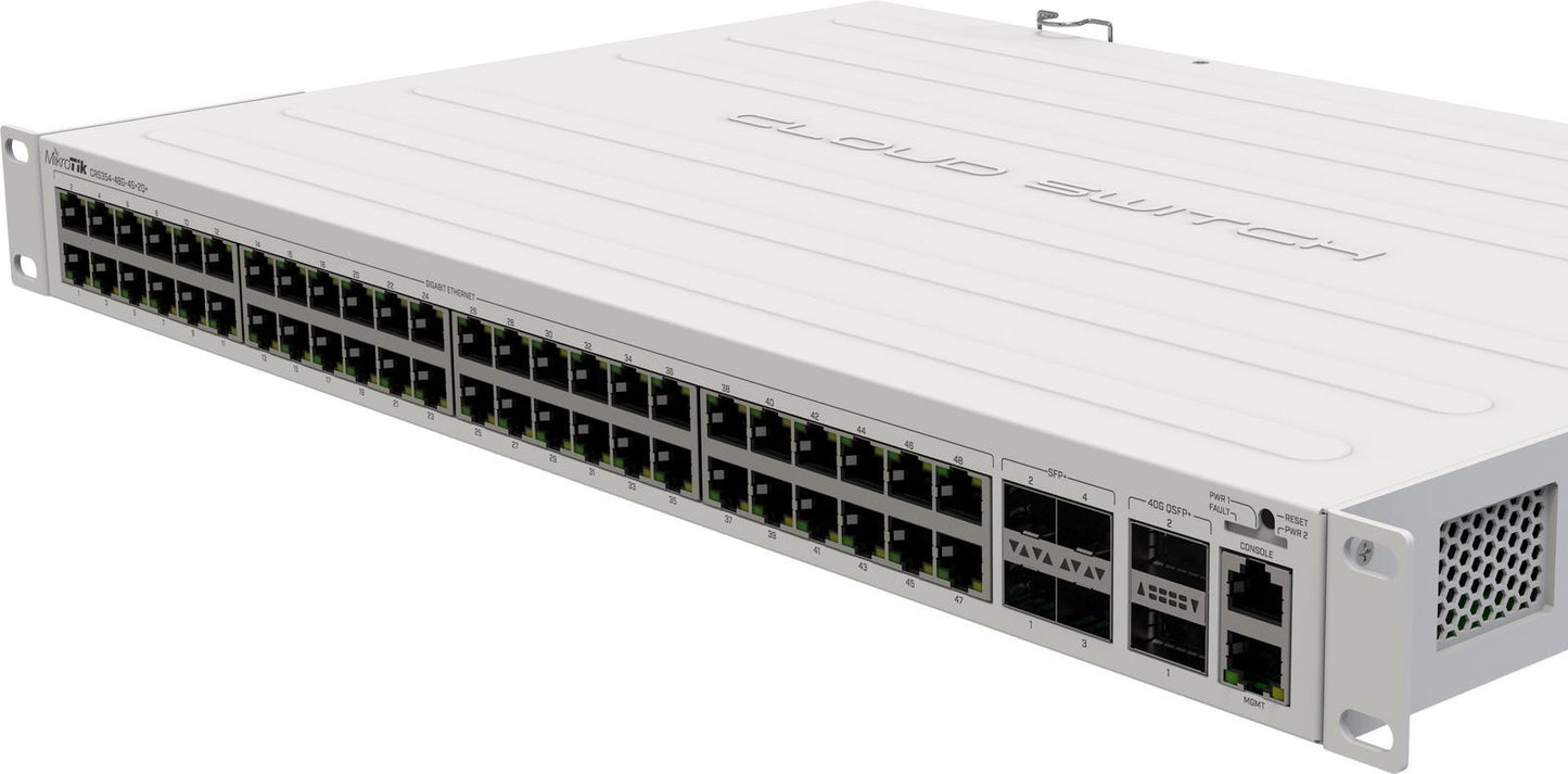 MikroTik CRS354-48P-4S+2Q+RM - 750W, 48 POE 1Gb, 4X SFP+, 2X QSFP+
