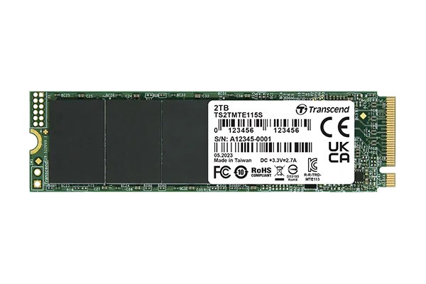 TRANSCEND 2TB MTE115S PCI-E GEN 3x4 M.2 2280 SSD 3D NAND - 3200 MB/s Read 1900 MB/s Write - 800 TBW